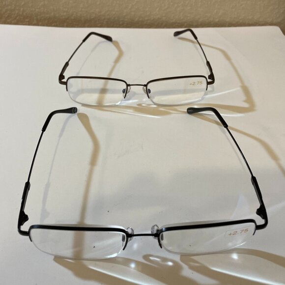 Design Optics Set of 2 Men’s Rectangular Reading Glasses +2.75 - Picture 6 of 8